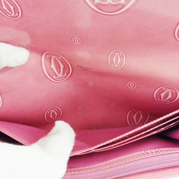 Cartier Purse Happy Birthday pink enamel leather Auth used L3277 - Picture 8 of 8
